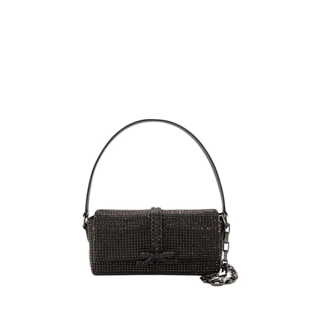 self-portrait Shopper - Rhinestone Baguette Shoulder Bag - Synthetic - Bla - Gr. unisize - in Schwarz - für Damen