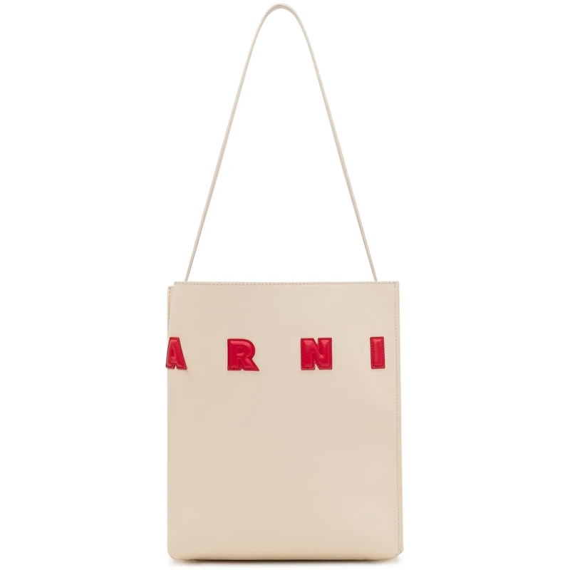 Marni Shopper Borsa a Spalla Museo Hobo Small Bag weiß