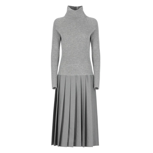 Fabiana Filippi Midi-Kleider Wool And Silk Dress Grey