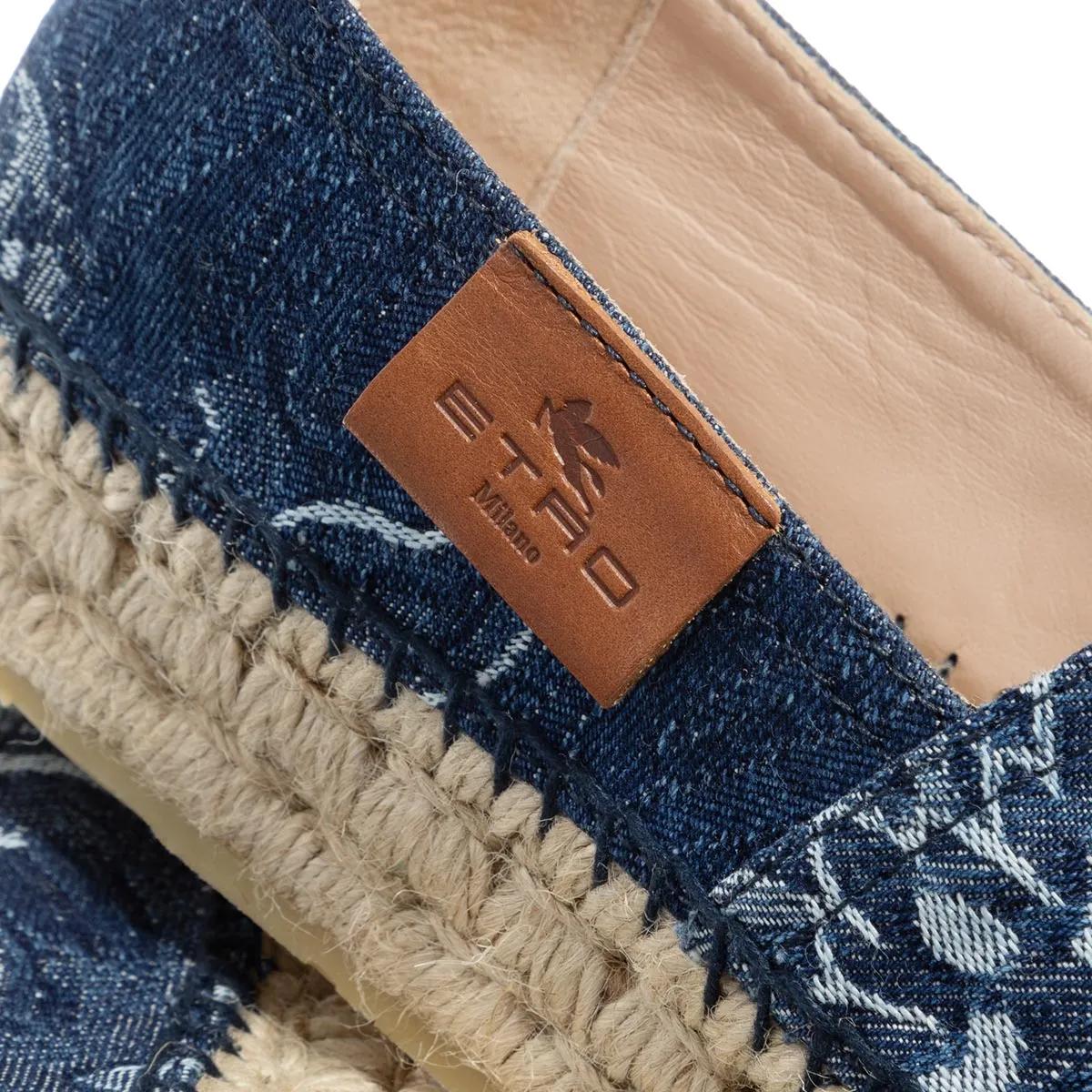 ETRO Low-Top Sneakers Espadrillas Denim Jacuard in blauw