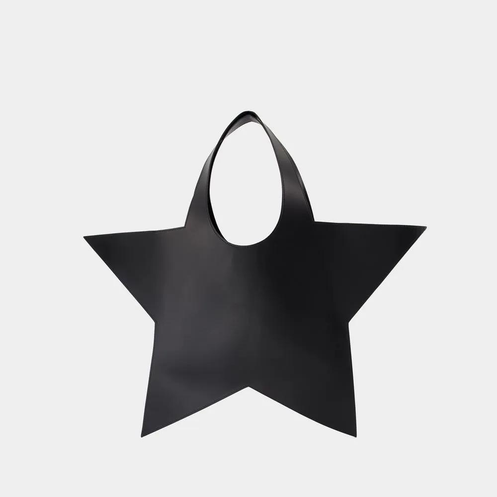 Coperni Totes & shoppers Star Tote Bag Shopper Bag Leather Black in zwart