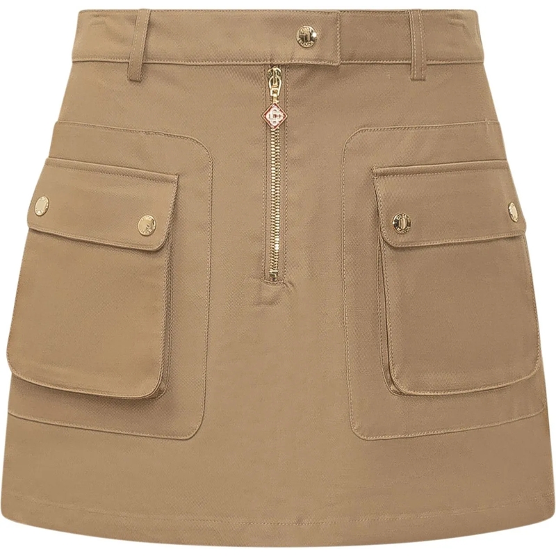 Casablanca Minirock Minigonna con Tasche e Zip Frontale beige