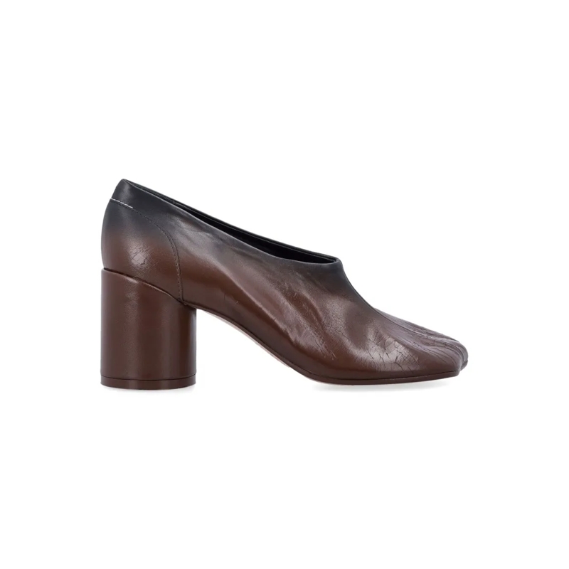 MM6 Maison Margiela Pumps Ombré Leather Anatomic Block-Heel Pumps Brown