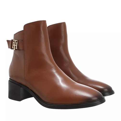 Tommy Hilfiger Th Hardware Mid Heel Winter Cognac Ankle Boot