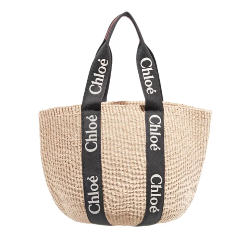 Chloé Woody Black Beige Basket Bag