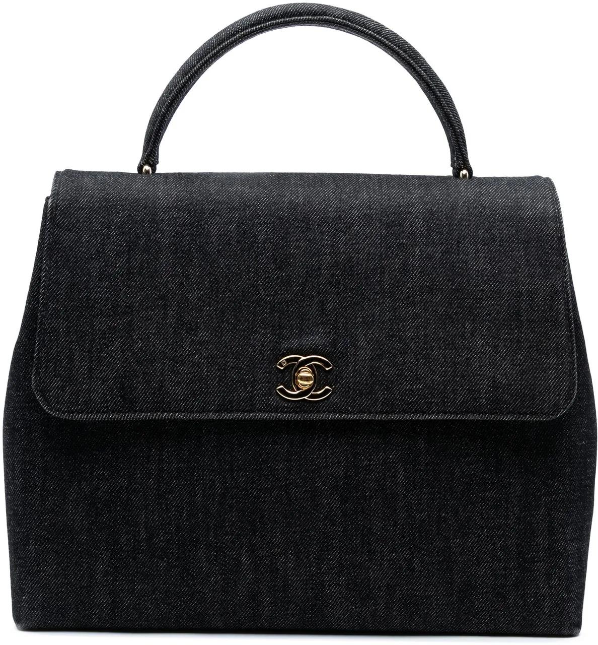 Chanel Crossbody Bags - CC Denim Kelly Top Handle Bag - Gr. unisize - in Schwarz - für Damen