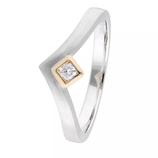 VOLARE Ring with 1 brilliant approx. 0.06ct Platinum 950 and Yellow Gold 750 Solitaire Ring