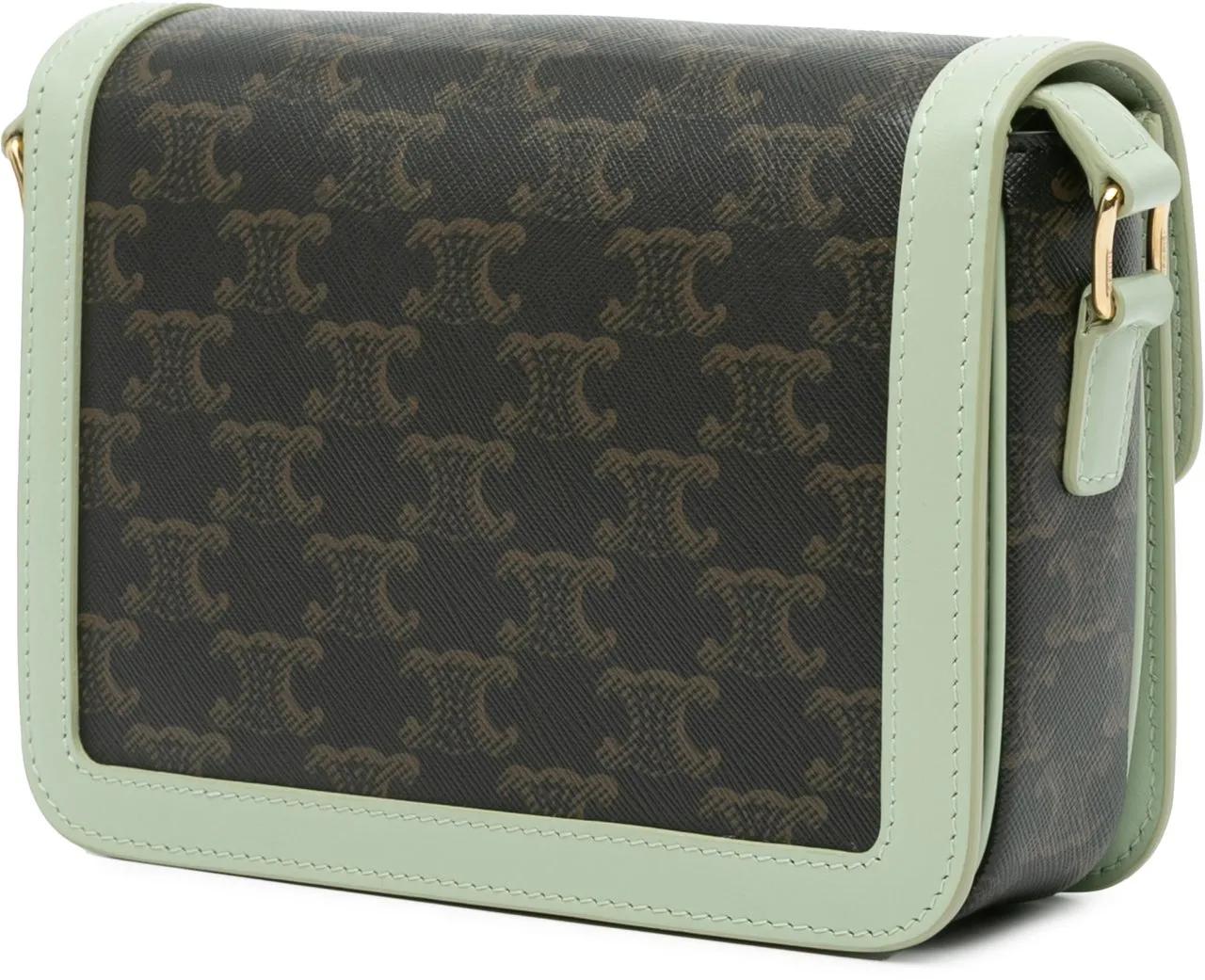 Celine Hobo bags 2020 Teen Coated Canvas Triomphe Crossbody in bruin