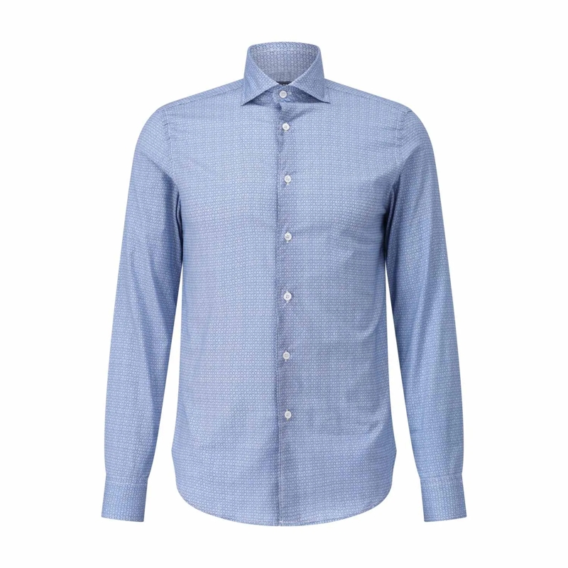 Fedeli Hemd Leichtes Baumwollhemd Blau
