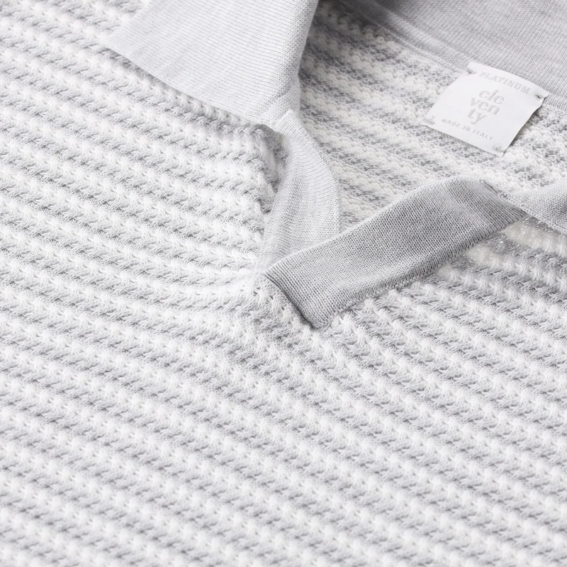 Eleventy Polohemd Poloshirt aus Baumwolle grau(Image 4)