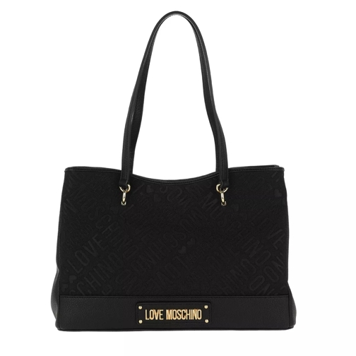 Love Moschino Logo Studded Shoulder Bag Nero Tote