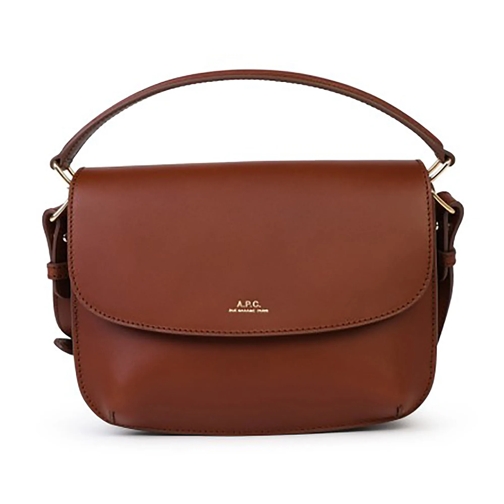 A.P.C. Crossbody Bag Small 'Sarah' Brown Leather Bag Red