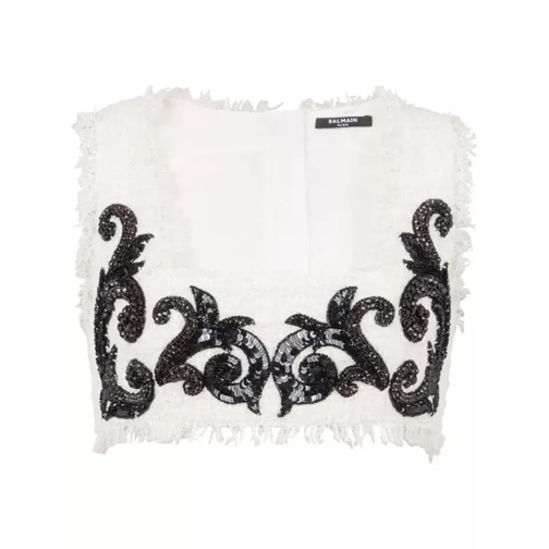 Balmain Top Baroque Tweed White/Black White 