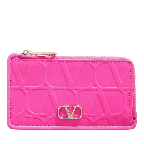 Valentino Garavani V Logo Card Holder Pink Card Case