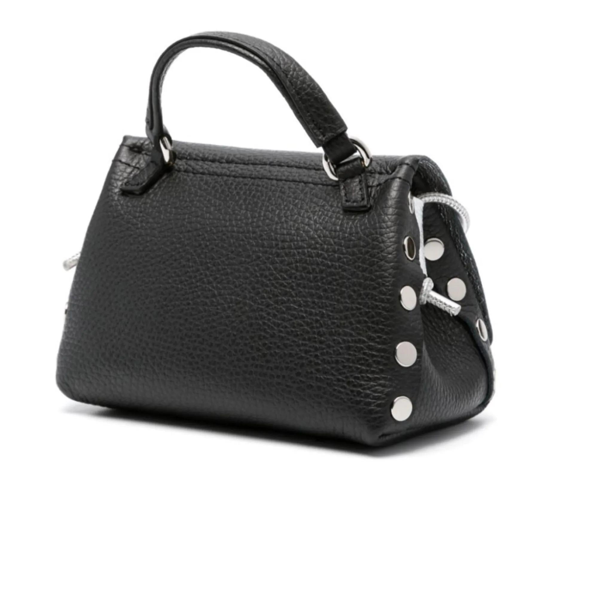 Zanellato Stijlvolle en gedurfde Mini Tassen met gelamineerde details Black Dames