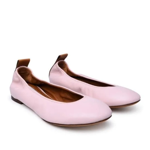 Lanvin Pink Leather Ballet Flats Pink Ballerina