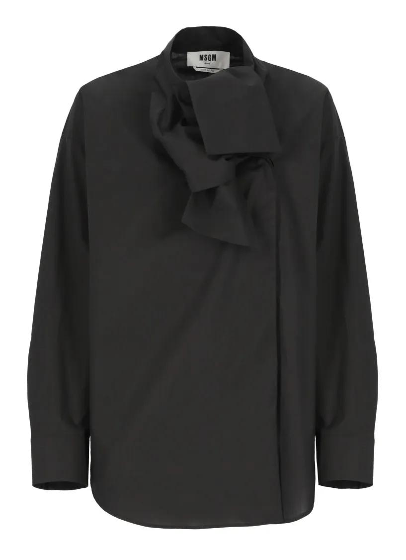 MSGM - Cotton Shirt - Größe 42 - schwarz