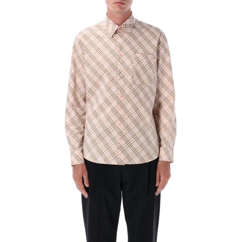 Burberry Overhemd Check Cotton Shirt Pink