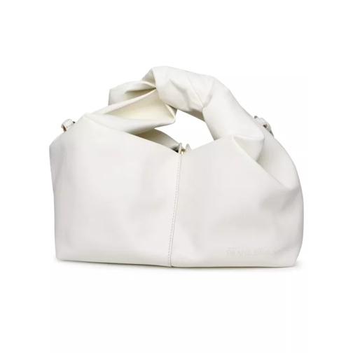 J.W.Anderson White Leather Hobo Twister Bag White Borsetta a tracolla