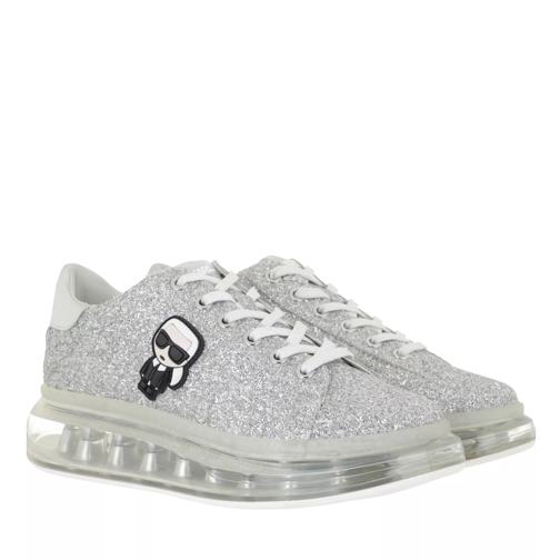 Karl Lagerfeld KAPRI KUSHION Ikonic Lo Lace Heavy Glitter Silver lage-top sneaker
