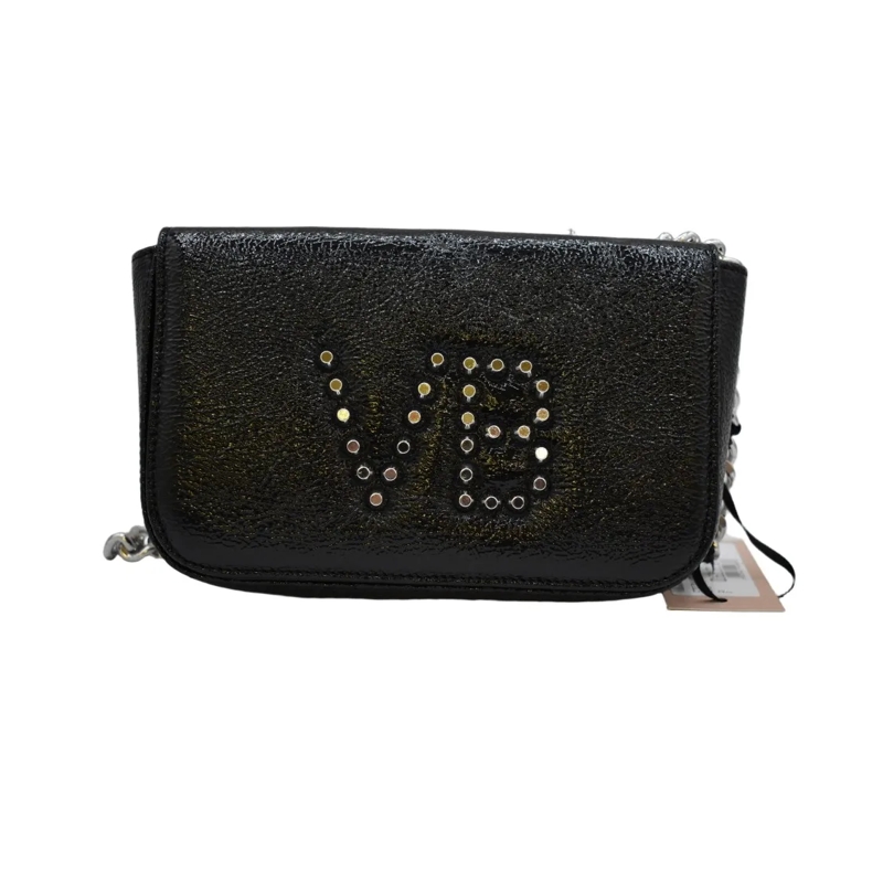 Voile Blanche Sac à bandoulière Structured Black Handbag With Metallic Embellishme Black