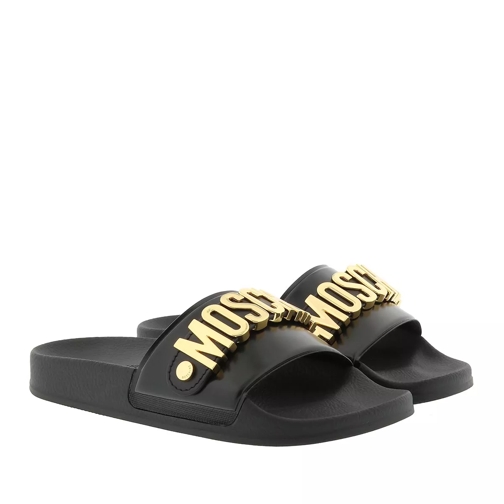 Moschino Logo Slippers Nero/Oro Claquette