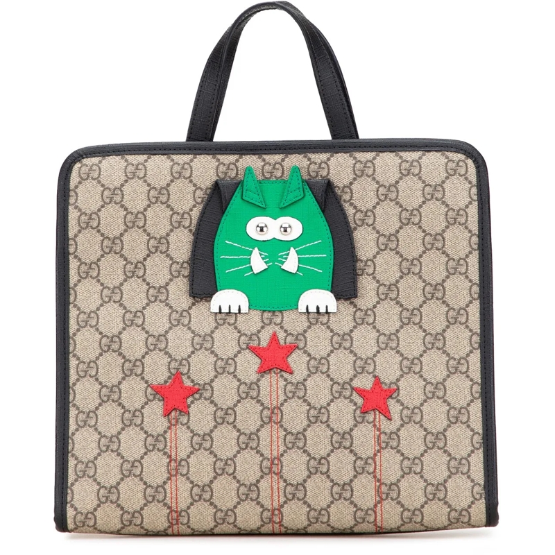 Gucci Shopper Childrens GG Supreme Cat Tote braun