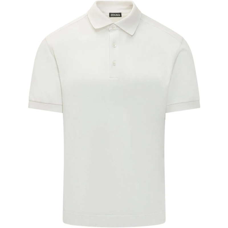 Zegna Polo Polo con Colletto e Bottoni weiß