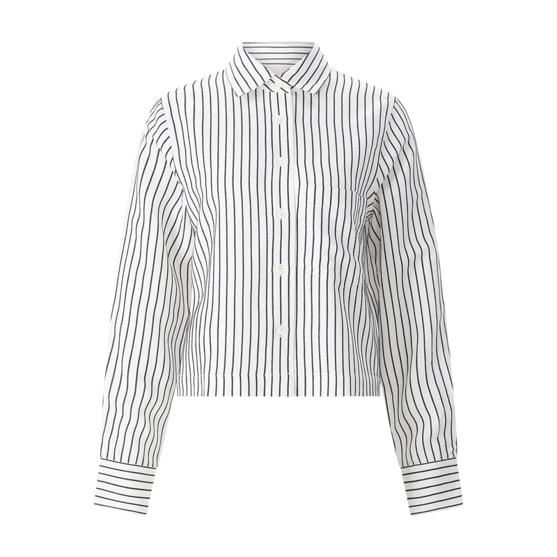 Closed Bluse Cropped Hemdbluse weiß