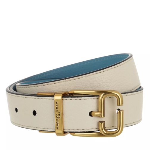Marc Jacobs The J Link Reversible Belt Leather Ivory/ Country Blue Wendegürtel