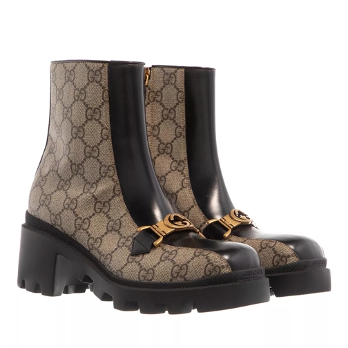 Gucci GG Boots Beige Ebony Ankle Boot