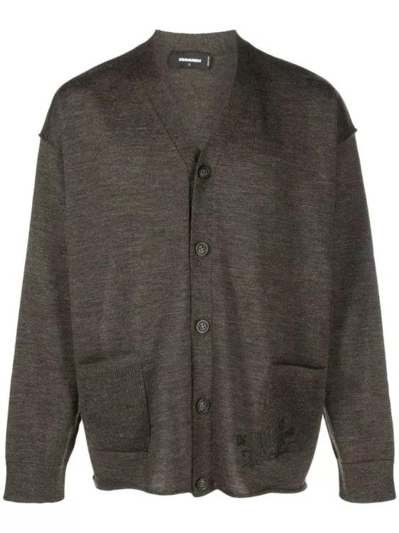 Dsquared2 - V-Neck Virgin Wool Cardigan - Größe XL - green