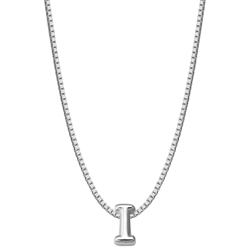 Glanzstücke München Mittellange Halskette Sterling Silber Halskette Buchstabe I silber
