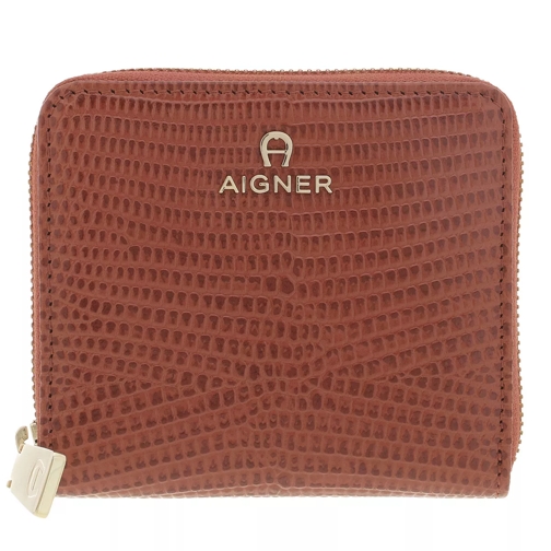 AIGNER Combination Wallet Cognac Brown Zip-Around Wallet