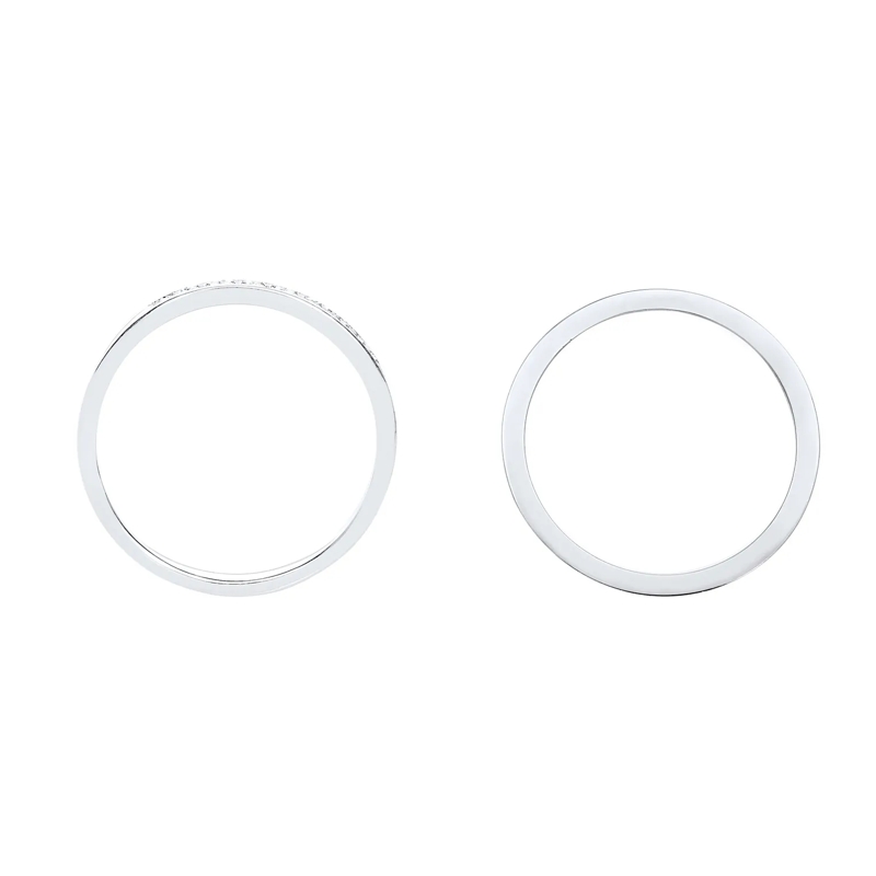 Elli Diamantring Ring Basic Memoire Diamant (0.04 ct) 2er Set 925 S silber(Image 3)