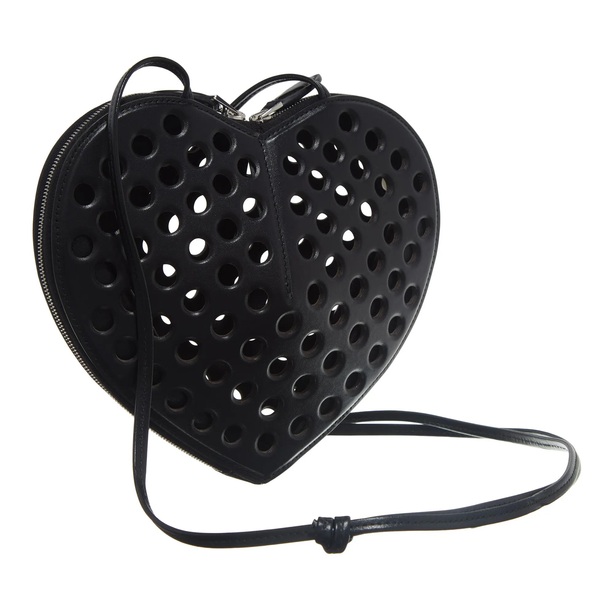 Alaïa Hart Geperforeerde Polka Dot Jurk Black Dames