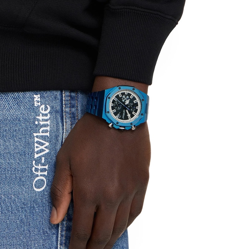Off-White Quarzuhr Modisch, stylisch und immer im Trend - diese runde blau(Image 3)