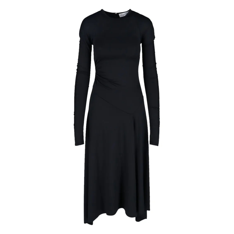 Victoria Beckham Midi-jurk Asymmetrical Midi Dress Black