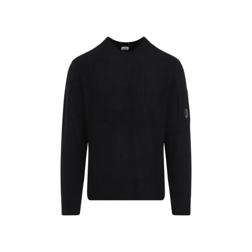 CP Company Pull Black Wool Ribbed Sweater Black