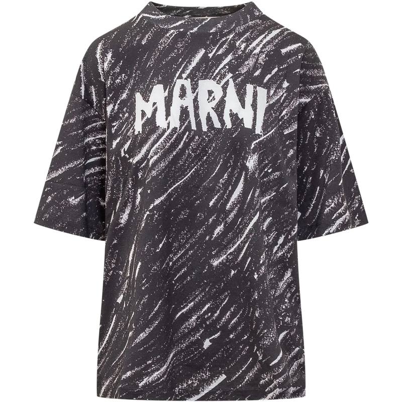 Marni T-shirt T-Shirt con Logo dunkelgrau