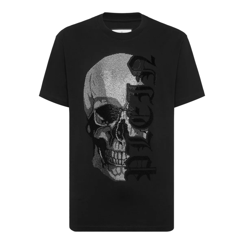 Philipp Plein T-Shirt T-Shirt Round Neck Ss Gothic Plein Embellished schwarz