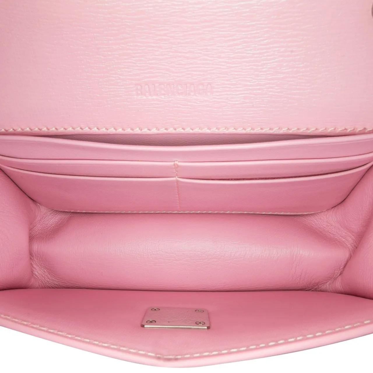 Balenciaga Hobo bags 2022 Calfskin Gossip Chain Bag XS in poeder roze