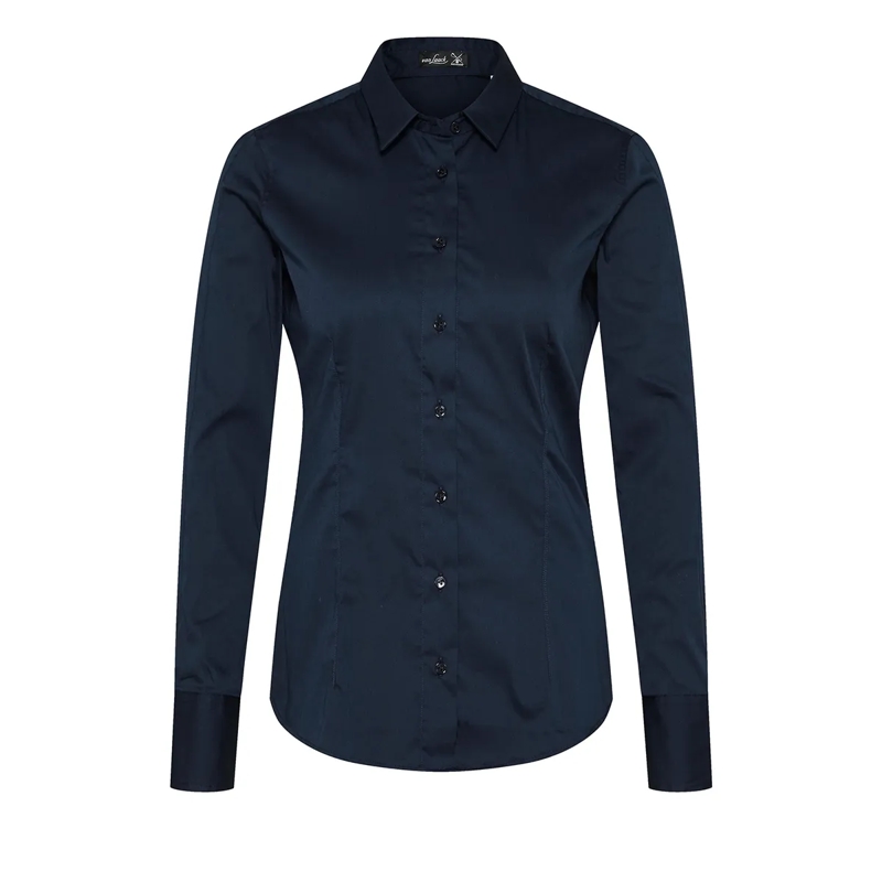 VAN LAACK Bluse Bluse Modern Fit Uni dunkel-blau