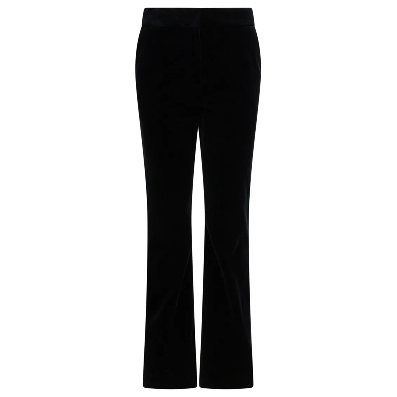 Golden Goose  Mid-Rise Black Flared Pants With Ribbed Tex Black