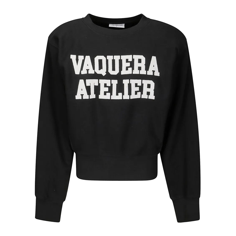 Vaquera Pullover Shoulderpad Sweatshirt Black