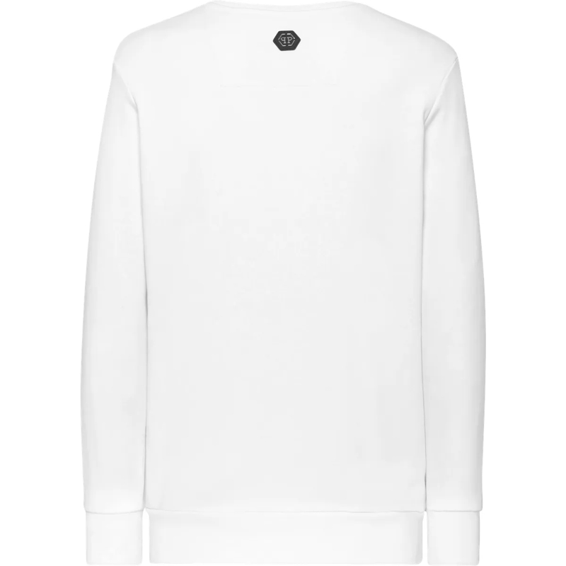 Philipp Plein Top Sweatshirt Gothic Plein Mit Schmucksteinen weiss(Image 2)