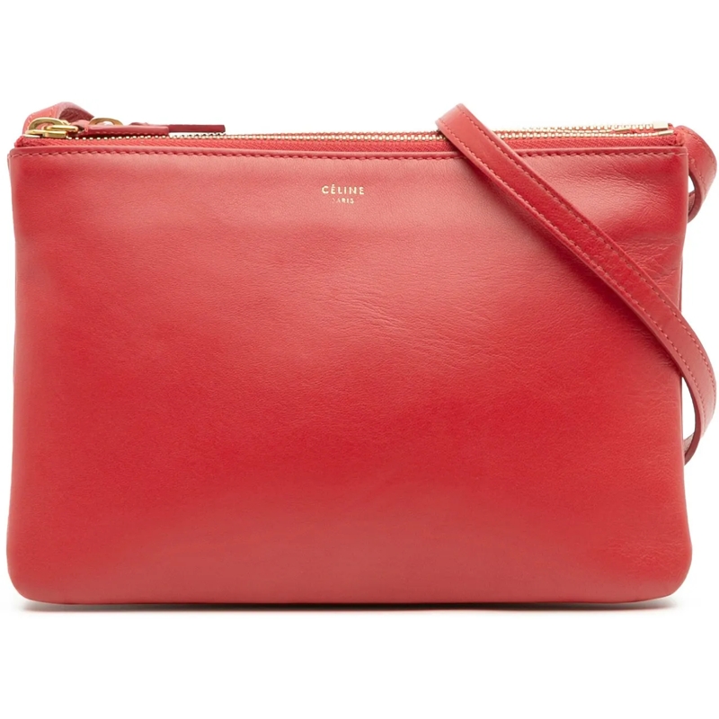 Celine Schultertasche Small Lambskin Trio Crossbody rot