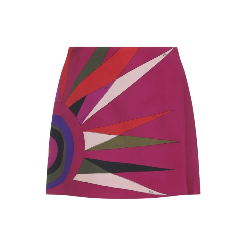 Pucci Minijupe Graphic Sunburst Mini Skirt With Elongated Triangu Multicolor