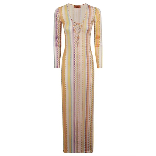 Missoni Long Zigzag Print Tulle Beach Dress Multicolor 