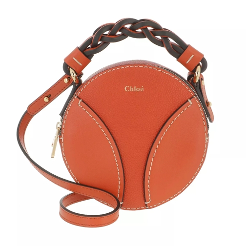 Chloé Round Daria Mini Crossbody Bag Leather Auburn Orange Rund väska